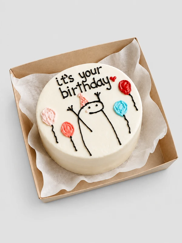 Бенто - торт "It’s your birthday" — Бенто-торт с дизайном как на фото.